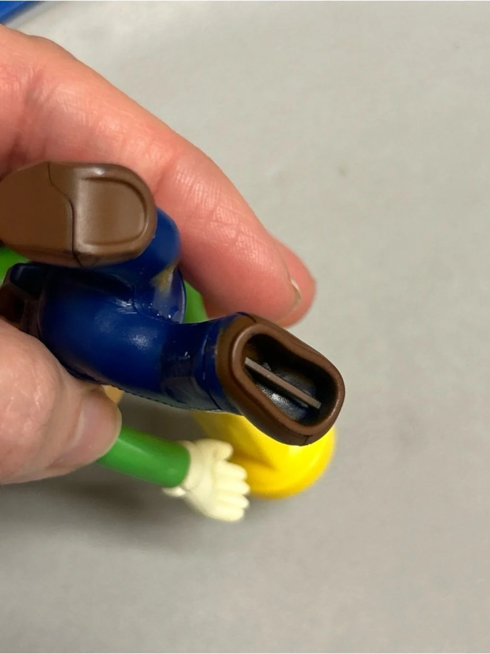 Nintendo Green and Blue Plumber Action Figure with Yellow Accessory